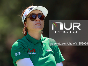 Hannah Green of Ausralia follows her shot from the 3rd tee during the second round of the KPMG Women's PGA Championship at Sahalee Country C...