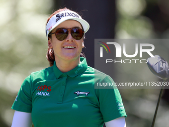 Hannah Green of Ausralia follows her shot from the 3rd tee during the second round of the KPMG Women's PGA Championship at Sahalee Country C...