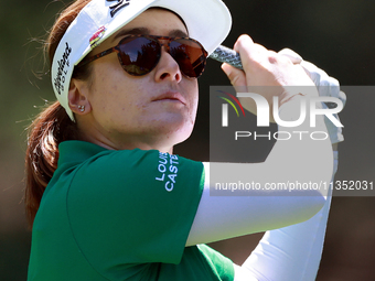 Hannah Green of Ausralia hits from the 3rd tee during the second round of the KPMG Women's PGA Championship at Sahalee Country Club on Frida...