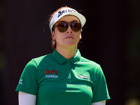 Hannah Green of Ausralia waits on the 2nd green during the second round of the KPMG Women's PGA Championship at Sahalee Country Club on Frid...