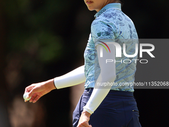 Alison Lee of Los Angeles, California walks on the 6th green during the second round of the KPMG Women's PGA Championship at Sahalee Country...