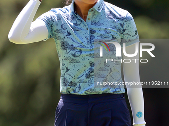 Alison Lee of Los Angeles, California walks on the 6th green during the second round of the KPMG Women's PGA Championship at Sahalee Country...