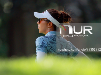 Alison Lee of Los Angeles, California  looks over the 6th green during the second round of the KPMG Women's PGA Championship at Sahalee Coun...