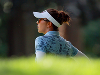 Alison Lee of Los Angeles, California  looks over the 6th green during the second round of the KPMG Women's PGA Championship at Sahalee Coun...