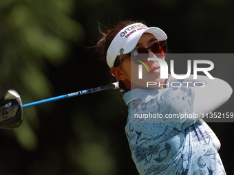 Alison Lee of Los Angeles, California hits from the 7th tee during the second round of the KPMG Women's PGA Championship at Sahalee Country...