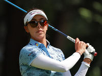 Alison Lee of Los Angeles, California hits from the 7th tee during the second round of the KPMG Women's PGA Championship at Sahalee Country...