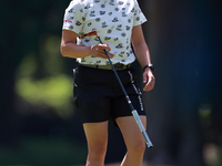 Akie Iwai of Japan walks on the 6th green during the second round of the KPMG Women's PGA Championship at Sahalee Country Club on Friday, Ju...