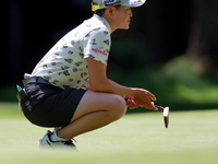 Akie Iwai of Japan looks over the 6th green during the second round of the KPMG Women's PGA Championship at Sahalee Country Club on Friday,...