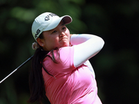 Allisen Corpuz of Kapolei, Hawaii hits from the 7th tee during the second round of the KPMG Women's PGA Championship at Sahalee Country Club...