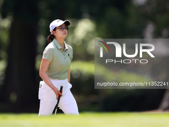 Rose Zhang of Irvine, California walks to the 6th green during the second round of the KPMG Women's PGA Championship at Sahalee Country Club...