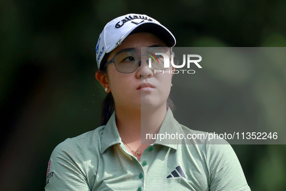 Rose Zhang of Irvine, California looks from the 7th tee during the second round of the KPMG Women's PGA Championship at Sahalee Country Club...