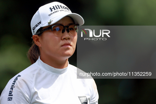 Nasa Hataoka of Japan walks from the 7th tee during the second round of the KPMG Women's PGA Championship at Sahalee Country Club on Friday,...