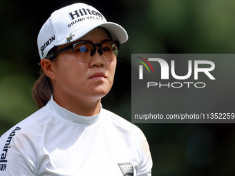 Nasa Hataoka of Japan walks from the 7th tee during the second round of the KPMG Women's PGA Championship at Sahalee Country Club on Friday,...