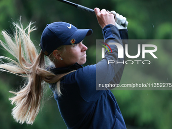 Frida Kinhult of Sweden tees off on the 11th hole during Day Three of the KPMG Women's PGA Championship at Sahalee Country Club in Sammamish...