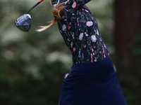 Sarah Schmelzel of the United States tees off on the third hole during Day Three of the KPMG Women's PGA Championship at Sahalee Country Clu...