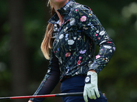 Sarah Schmelzel of the United States tees off on the third hole during Day Three of the KPMG Women's PGA Championship at Sahalee Country Clu...