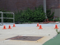 Shell casings are being located at the crime scene. A 49-year-old man is being shot and killed outside at Daniel J. Corkery Elementary Schoo...