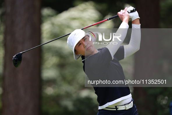 Amy Yang of Republic of Korea tees off on the third hole during Day Three of the KPMG Women's PGA Championship at Sahalee Country Club in Sa...