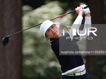 Amy Yang of Republic of Korea tees off on the third hole during Day Three of the KPMG Women's PGA Championship at Sahalee Country Club in Sa...