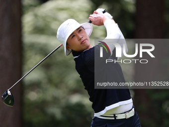 Amy Yang of Republic of Korea tees off on the third hole during Day Three of the KPMG Women's PGA Championship at Sahalee Country Club in Sa...