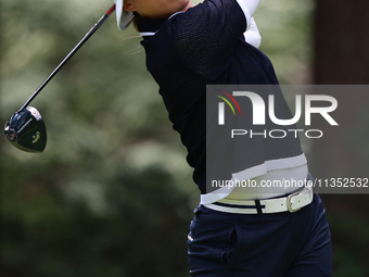 Amy Yang of Republic of Korea tees off on the third hole during Day Three of the KPMG Women's PGA Championship at Sahalee Country Club in Sa...