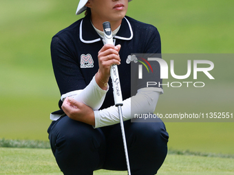 Amy Yang of Republic of Korea waits on the 5th green during Day Three of the KPMG Women's PGA Championship at Sahalee Country Club in Sammam...