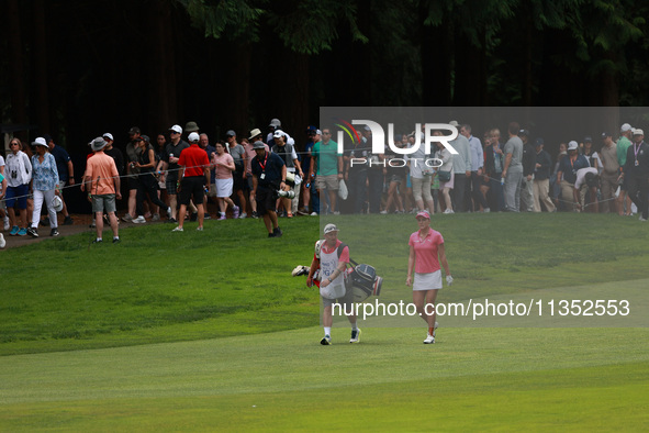 Lexi Thompson of the United States walks on the 8th hole during Day Three of the KPMG Women's PGA Championship at Sahalee Country Club in Sa...