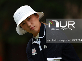 Amy Yang of Republic of Korea tees off on the 6th hole during Day Three of the KPMG Women's PGA Championship at Sahalee Country Club in Samm...