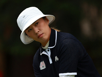 Amy Yang of Republic of Korea tees off on the 6th hole during Day Three of the KPMG Women's PGA Championship at Sahalee Country Club in Samm...