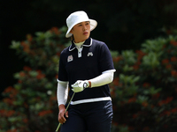 Amy Yang of Republic of Korea looks over the 9th green during Day Three of the KPMG Women's PGA Championship at Sahalee Country Club in Samm...