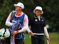 Amy Yang of Republic of Korea waits on the 9th green during Day Three of the KPMG Women's PGA Championship at Sahalee Country Club in Sammam...