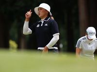 Amy Yang of Republic of Korea acknowledges the gallery at the 9th green after her birdie during Day Three of the KPMG Women's PGA Championsh...