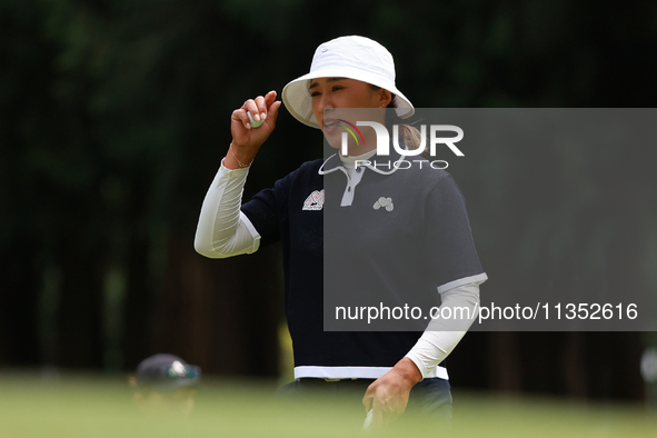 Amy Yang of Republic of Korea acknowledges the gallery at the 9th green after her birdie during Day Three of the KPMG Women's PGA Championsh...