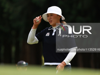 Amy Yang of Republic of Korea acknowledges the gallery at the 9th green after her birdie during Day Three of the KPMG Women's PGA Championsh...