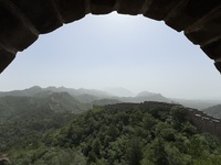 The Jinshanling Great Wall is being seen under sandstorm pollution in Chengde, China, on June 22, 2024. (