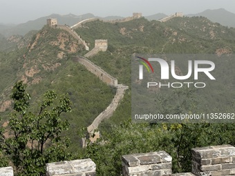 The Jinshanling Great Wall is being seen under sandstorm pollution in Chengde, China, on June 22, 2024. (