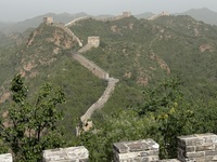 The Jinshanling Great Wall is being seen under sandstorm pollution in Chengde, China, on June 22, 2024. (