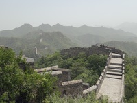 The Jinshanling Great Wall is being seen under sandstorm pollution in Chengde, China, on June 22, 2024. (