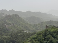 The Jinshanling Great Wall is being seen under sandstorm pollution in Chengde, China, on June 22, 2024. (