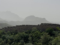 The Jinshanling Great Wall is being seen under sandstorm pollution in Chengde, China, on June 22, 2024. (