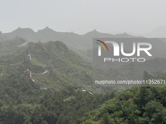 The Jinshanling Great Wall is being seen under sandstorm pollution in Chengde, China, on June 22, 2024. (