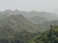 The Jinshanling Great Wall is being seen under sandstorm pollution in Chengde, China, on June 22, 2024. (