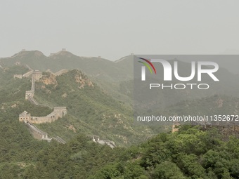 The Jinshanling Great Wall is being seen under sandstorm pollution in Chengde, China, on June 22, 2024. (