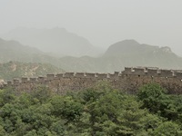 The Jinshanling Great Wall is being seen under sandstorm pollution in Chengde, China, on June 22, 2024. (