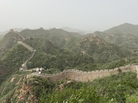 The Jinshanling Great Wall is being seen under sandstorm pollution in Chengde, China, on June 22, 2024. (