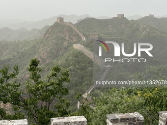 The Jinshanling Great Wall is being seen under sandstorm pollution in Chengde, China, on June 22, 2024. (