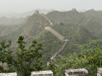 The Jinshanling Great Wall is being seen under sandstorm pollution in Chengde, China, on June 22, 2024. (