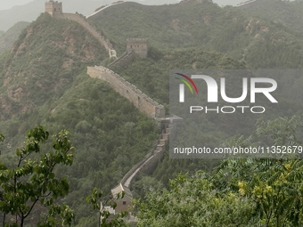 The Jinshanling Great Wall is being seen under sandstorm pollution in Chengde, China, on June 22, 2024. (