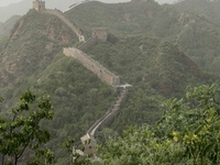 The Jinshanling Great Wall is being seen under sandstorm pollution in Chengde, China, on June 22, 2024. (