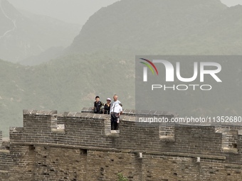 The Jinshanling Great Wall is being seen under sandstorm pollution in Chengde, China, on June 22, 2024. (